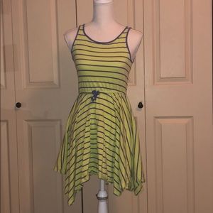 Purple and green dress